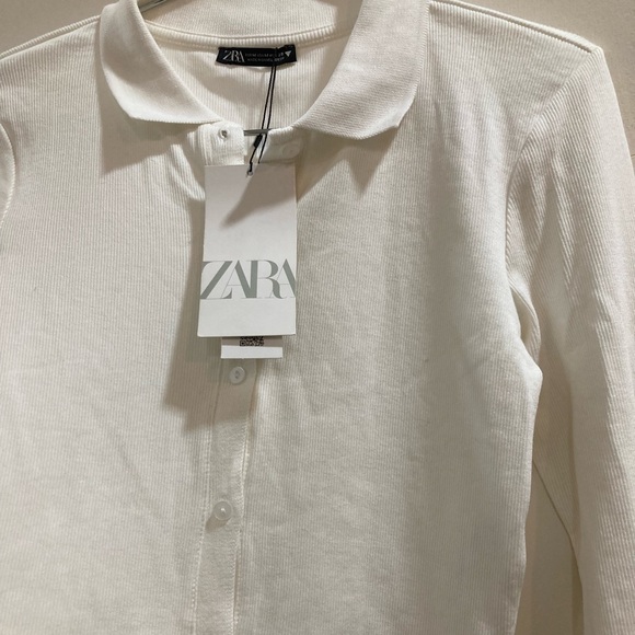 ZARA White Ribbed Shirt - Picture 7 of 9